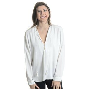 Karina Grimaldi Pilar Long Sleeve Tie Neck Top XS